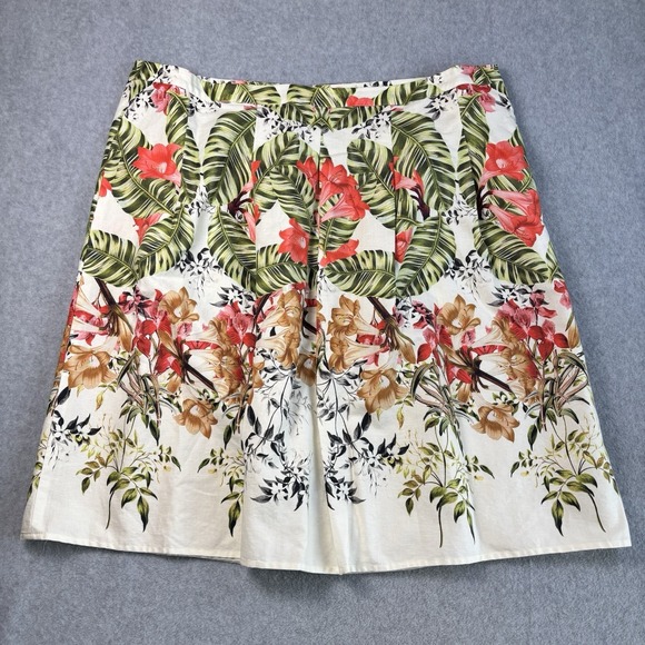 Talbots Dresses & Skirts - Talbots Skirt Size 20W Vibrant Pleated Front Side Pockets A-Line Linen Cotton